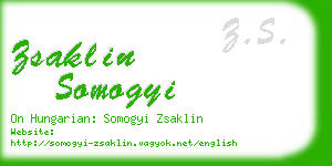 zsaklin somogyi business card